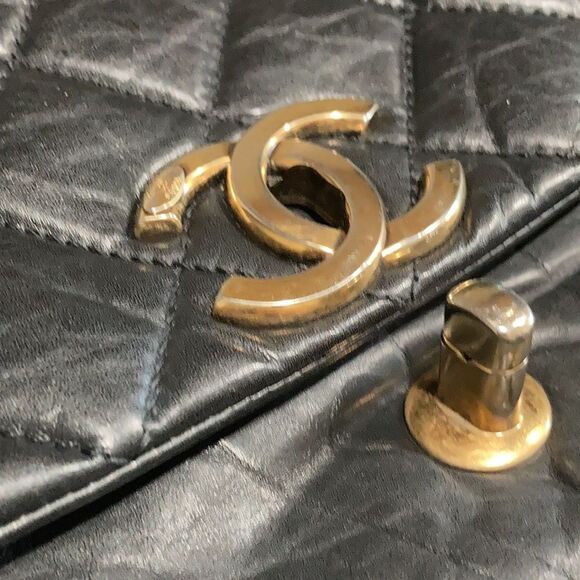 Pre-Loved condition Chanel purse double chain gold - Picture 10 of 14